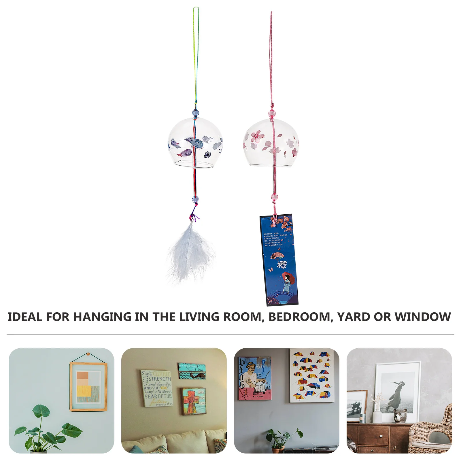 Декоративный ветерок из стекла, 2 шт., висячий колокол для интерьера и экстерьера, долгосрочный подарок