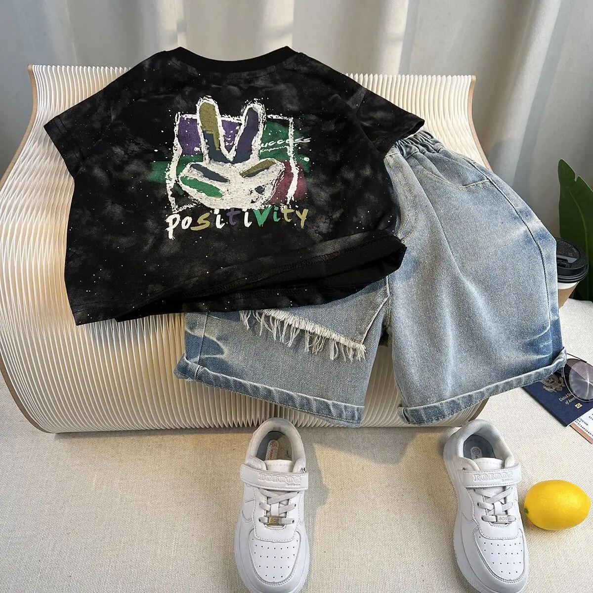 

Boys' Summer Set 2025 New Style Children's Korean Edition Fashion Short Sleeve Baby Cool Handsome Summer Set Two Piece