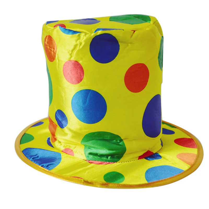 Halloween Clown Hats for Adults Colorful Dots Print Costume Top Hat Party Hat for Men and Women