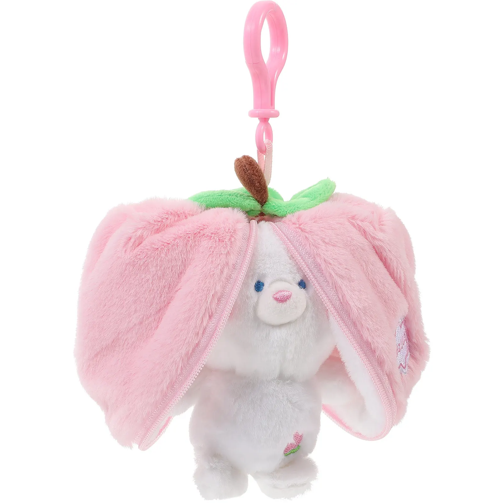 

Stuffed Animal Keychain Transform into Fruit Bag Hanging Pendants Backpack Purse Charms Decorative Cartoon
