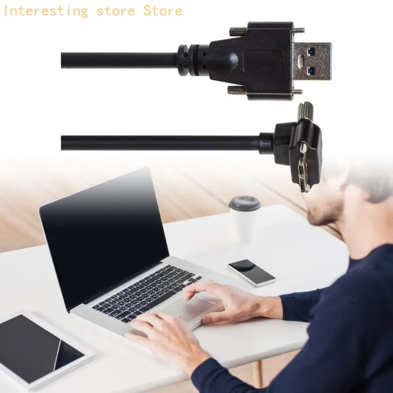 USB3.0 Screw Lock Host Port Cable for Fixed Equipment Data Tasks, Camera File Handling, and External Storage Support Use 55KC