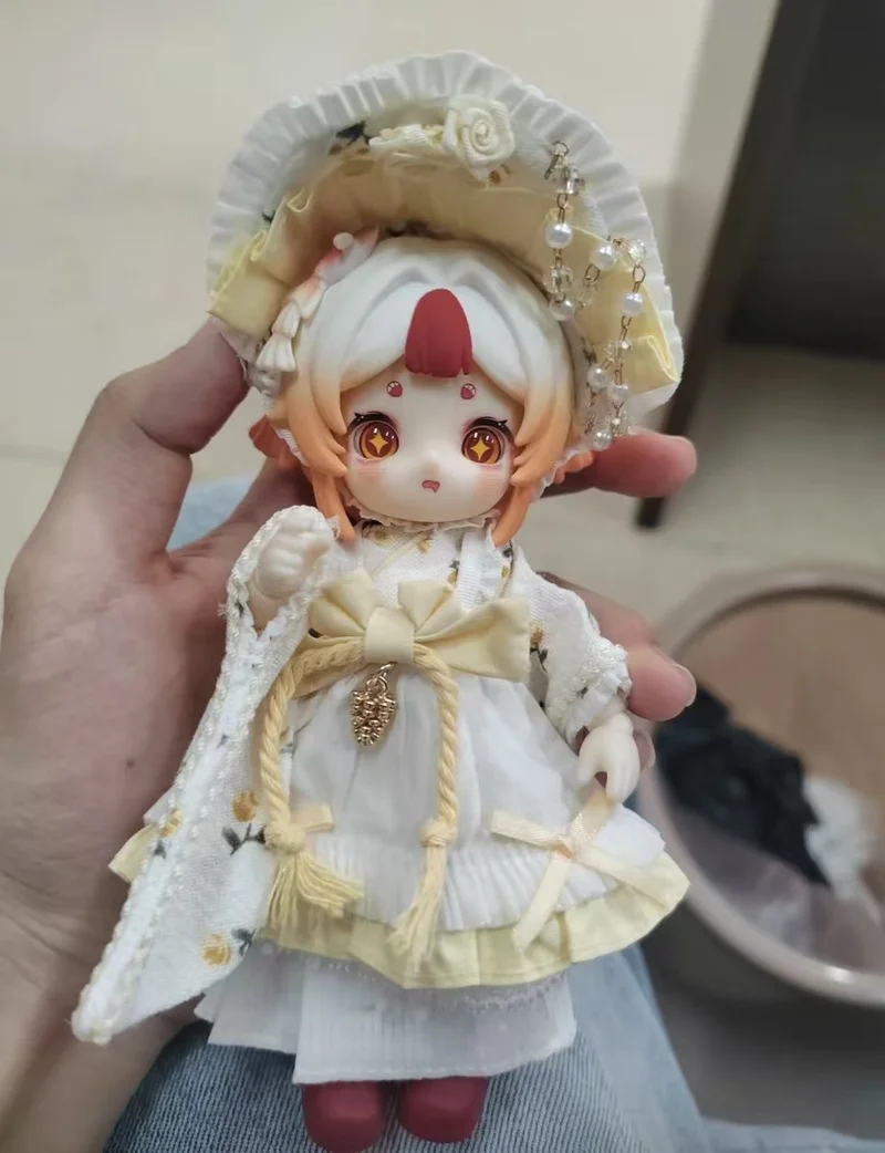 

Только одежда, подходящая для 12-точечной куклы Ob11, серия десертов, молочно-желтая юбка Bjd, кукольная одежда, комплект платьев, аксессуары, подарки