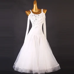 Ballroom dance skirt standard dress competition dress show dress customization new arrival adult children white