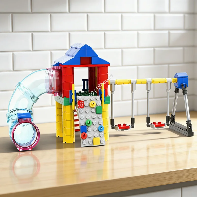 176pcs MOC Jungle Gym Swing Set City Model Building Blocks Architecture Creative Idea Toy Education Brick Christmas Gifts Kids