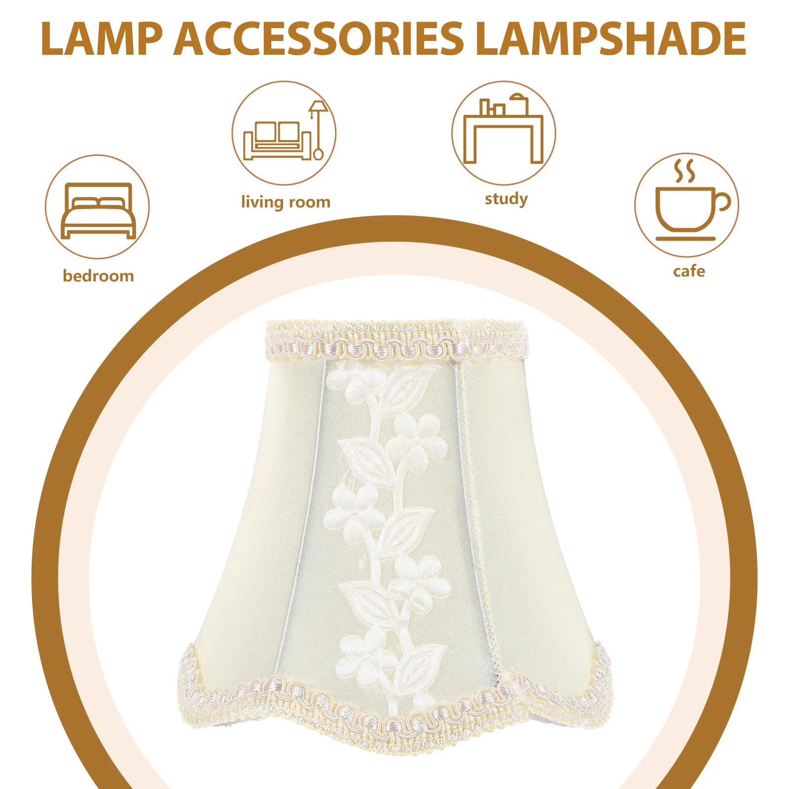 1Pcs Cloth Lampshade Ceiling Light Shade Simple Wave Bottom Decorative Lamp Cover for Home Wall Floor Lamp Warm Atmosphere