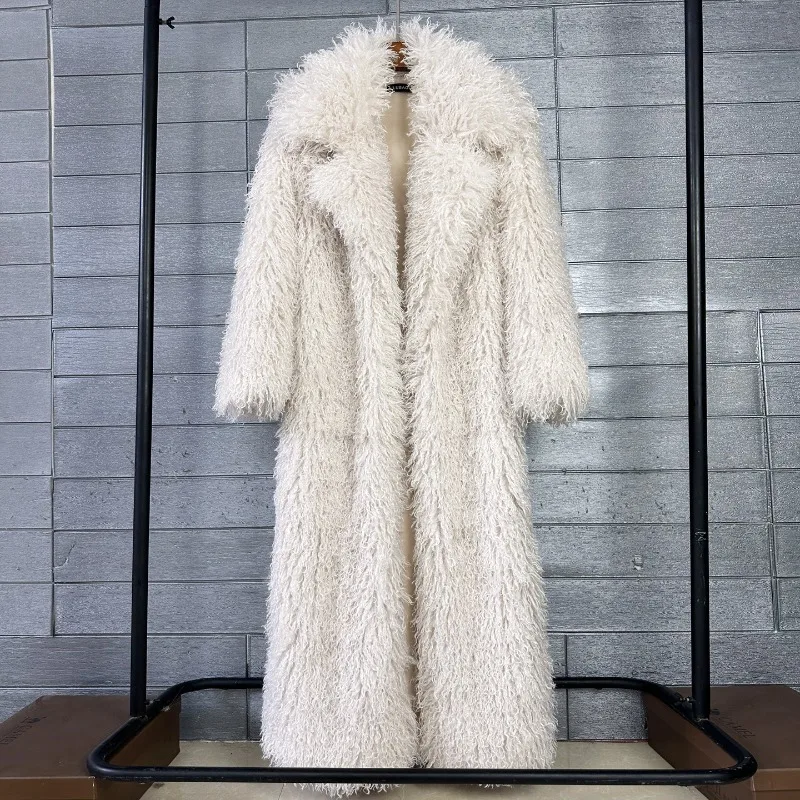 Jacket Coat Faux Fur Women's Autumn/Winter Colourful Longer Length Notched Lapel New Fashionable Distinctive Versatile Premium