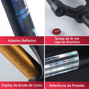 شوكة دراجة تعليق BOLANY مع تخميد قابل للتعديل لتعليق هوائي أمامي MTB 26 / 27.5 / 29 بوصة 120 مم سفر 9x100mm شوكة تعليق سريع التحرير 29er ملحقات دراجات 8 تعليق أعلى مبيعات 29 هواء - No3