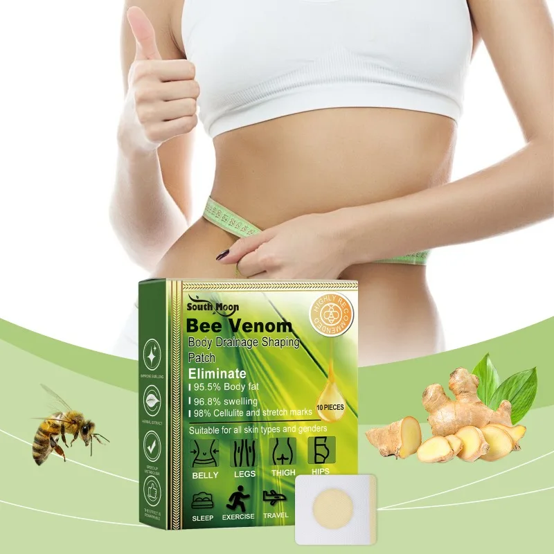 Bee Venom Body Drainage Shaping Patch Belly เอว Burning FAT ลดน้ําหนักกระชับผิว Body Skin Curve Shaping Lazy Body Navel Patch