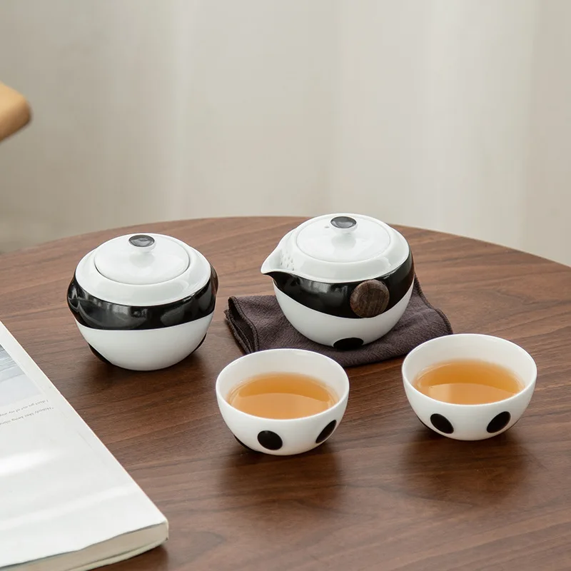 

Cute Panda Travel Tea Set Portable One Pot Two Cup One Pot Kung Fu Tea Set Home Car Travel Tea Set Chinese Tea Set