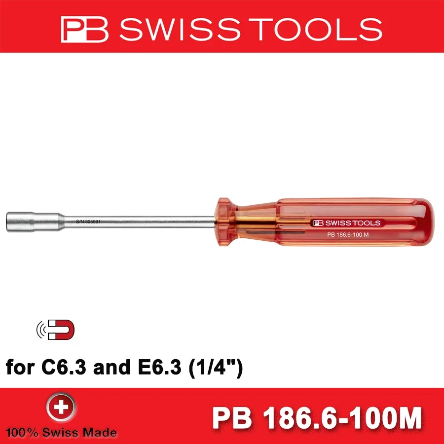 PB أدوات سويسرية المفاجئة حلقة بت المقبس مفك عكس مفك البراغي سائق 186.6-100 متر