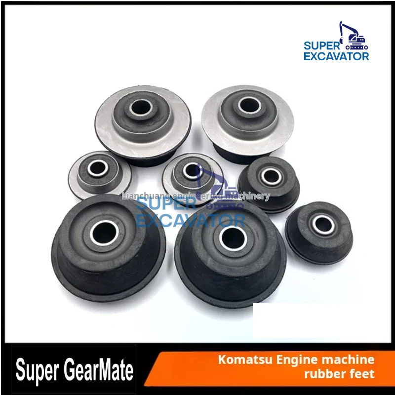 For Komatsu PC200-5 200-6 Machine rubber feet 6D95 Engine block leg pad Damping pads Excavator accessories