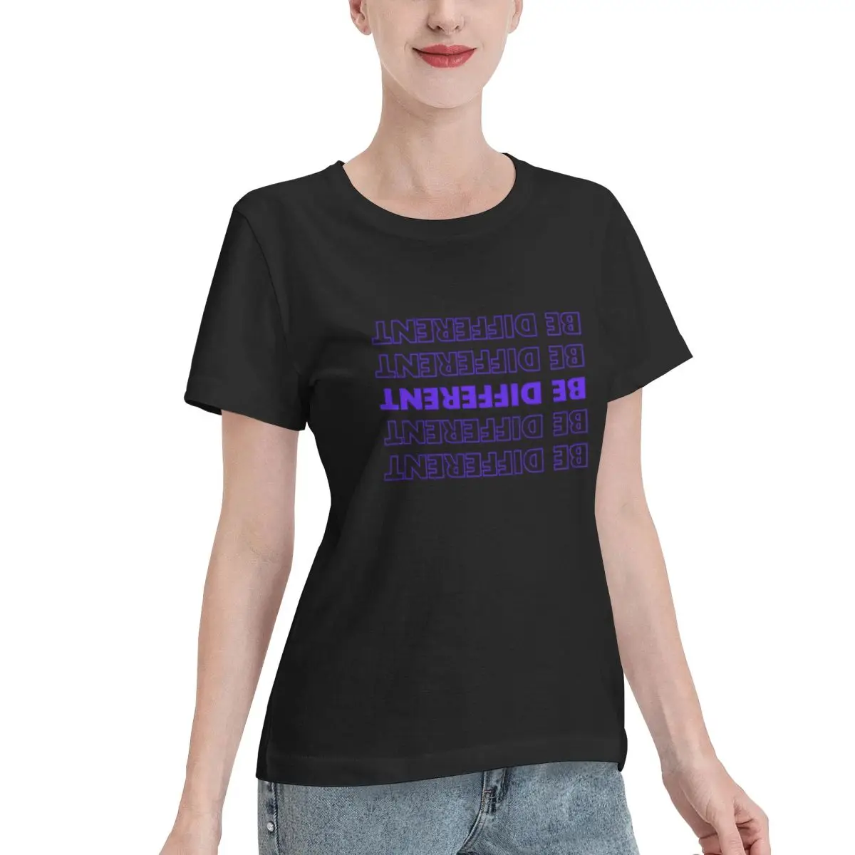 Summer Staple Be Different Be Cool Women's T-shirt Street Fashion Office Casual Top