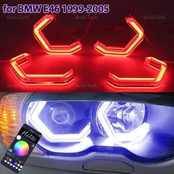 M4 style LED Angel Eyes Kit Ring RGB colors APP control Headlight Lamps For BMW 3 series E46 sedan 1999-2005 318i 330i 325i 335i