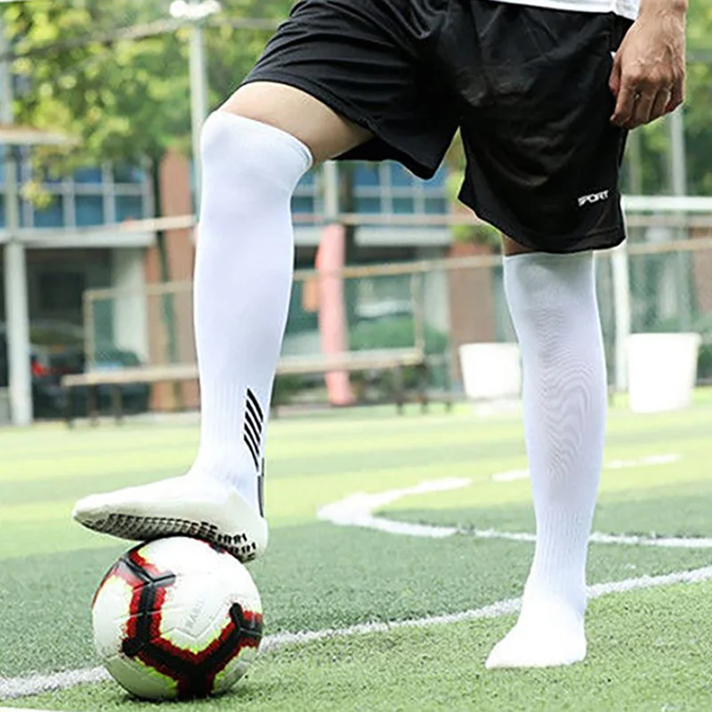 Professional Anti-Slip Soccer Knee High Socks Adult Kids Rubber Block Towel Bottom Long Football Hockey Sports Grip Socks Unisex