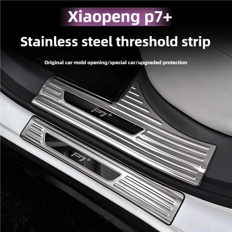 

For Xpeng P7 P7+ 22-24 Front Rear Door Sill Protector Welcome Pedal Cover Anti-drity Anti-scratch Strip Protective Accessory