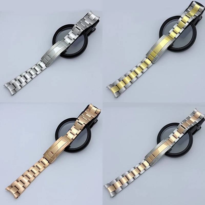 

SmileLife 904L Stainless Steel NH35 VK63 Watch Band Universal Strap Folding Safety Buckle for Bracelet Strap 20mm Watch Strap