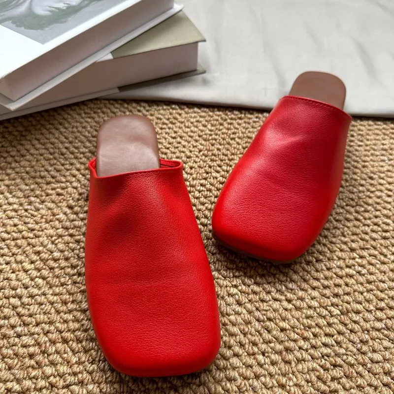 2024 New Flat Slippers Women's Leather Casual Wear Slippers Women's Fashion Home Slippers Women Slippers