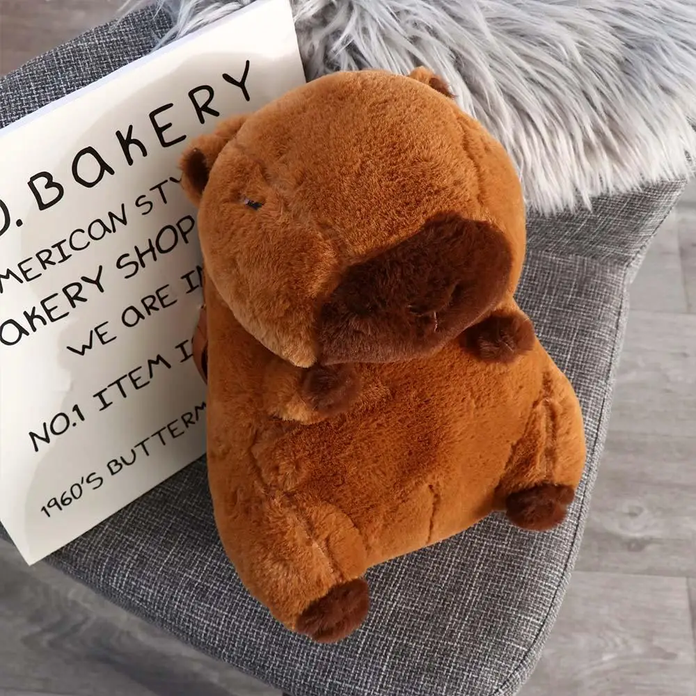 Plush Capybara Capybara Plush Backpack Big Capacity Stuffed Capybara Crossbody bag Cotton Cute Cartoon Shoulder Bag