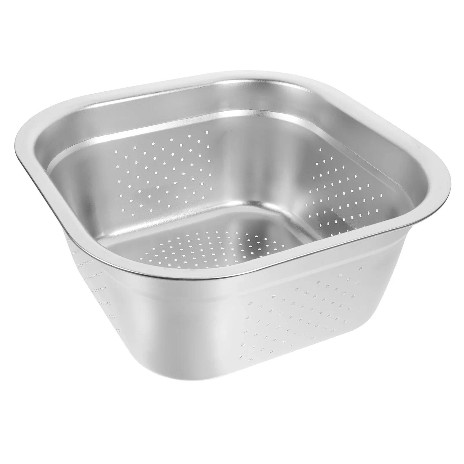 

Stainless Steel Washing Colander Large Capacity Drainage Basin Kitchen Gadget Thick Metal Strainer Vegetable Fruit Washer