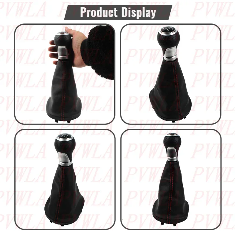 For VW Caddy Touran 2003 2004 2005 2006 2007 2008 2009 2010 2011 2012 2013 2014 2015 6 Speed Gear Shift Knob+Red Line PU Boot