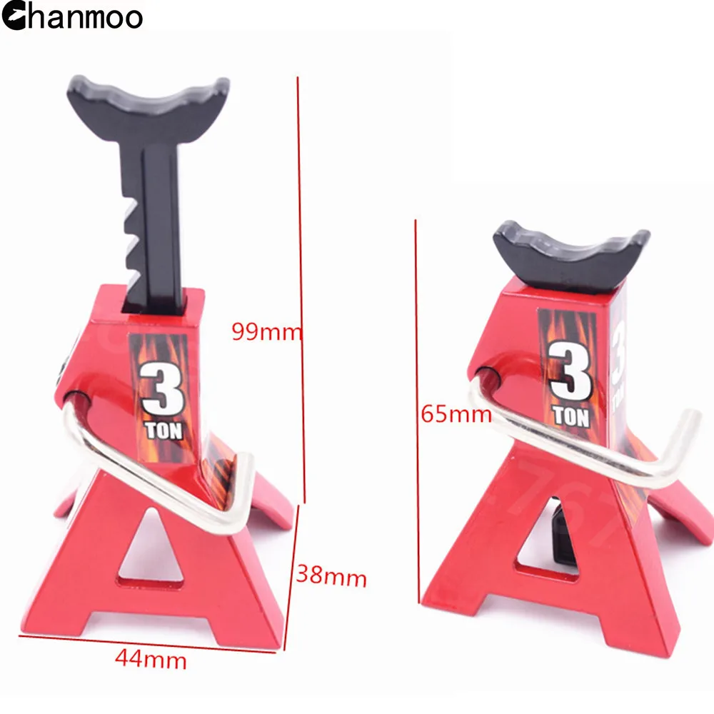 2Pcs Toy Jack RC Simulation 3 Ton Jack Stands Suitable for Toy Cars Repairing Tool for 1/10 RC Crawler SCX10 D90 CC01 TRX4 Axial