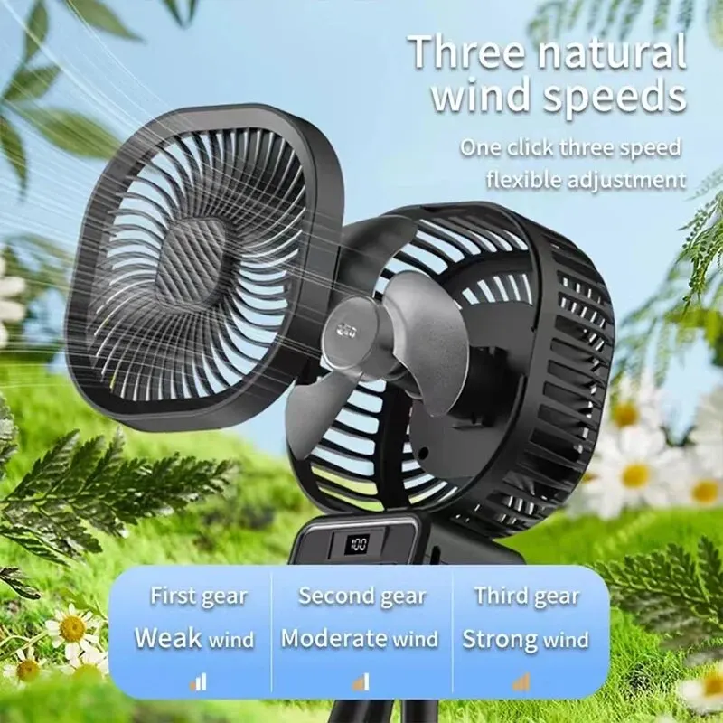 2024 New Xiaomi 5000mAh Fan Rechargeable 270°Oscillating Fan Portable Air Cooler with Night Light Portable Fan Air Conditioner