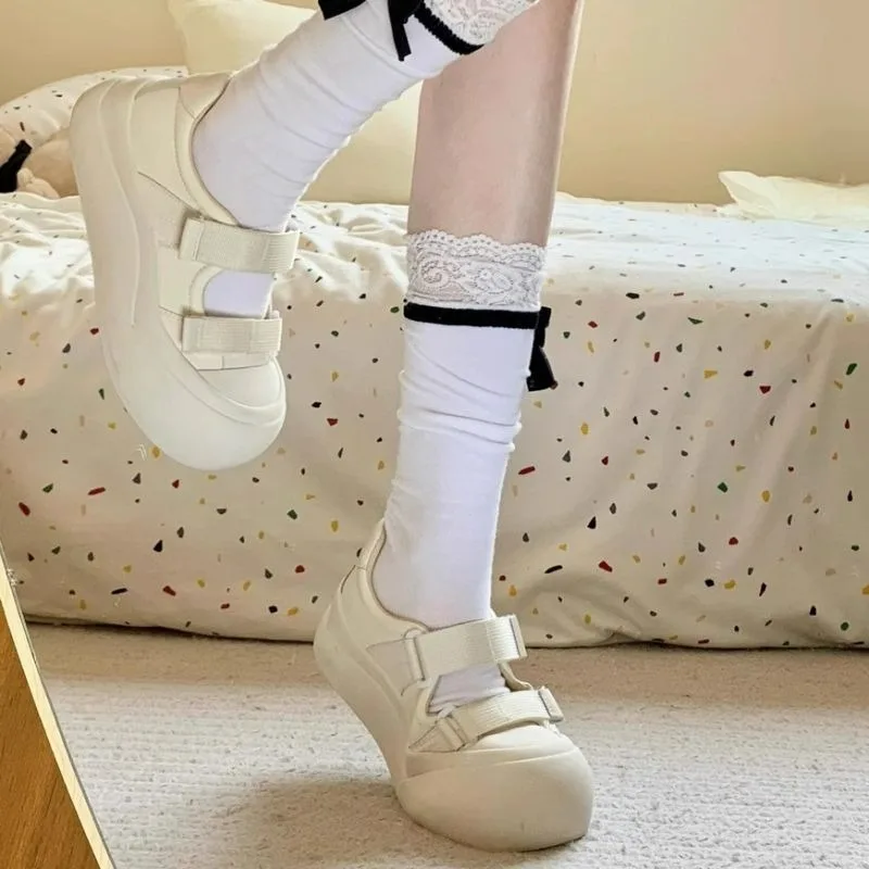 White Shoes Woman Platform Sneakers Casual Kawaii Harajuku Spring Summer 2024 Tennis Female Korean Fashion Footwear