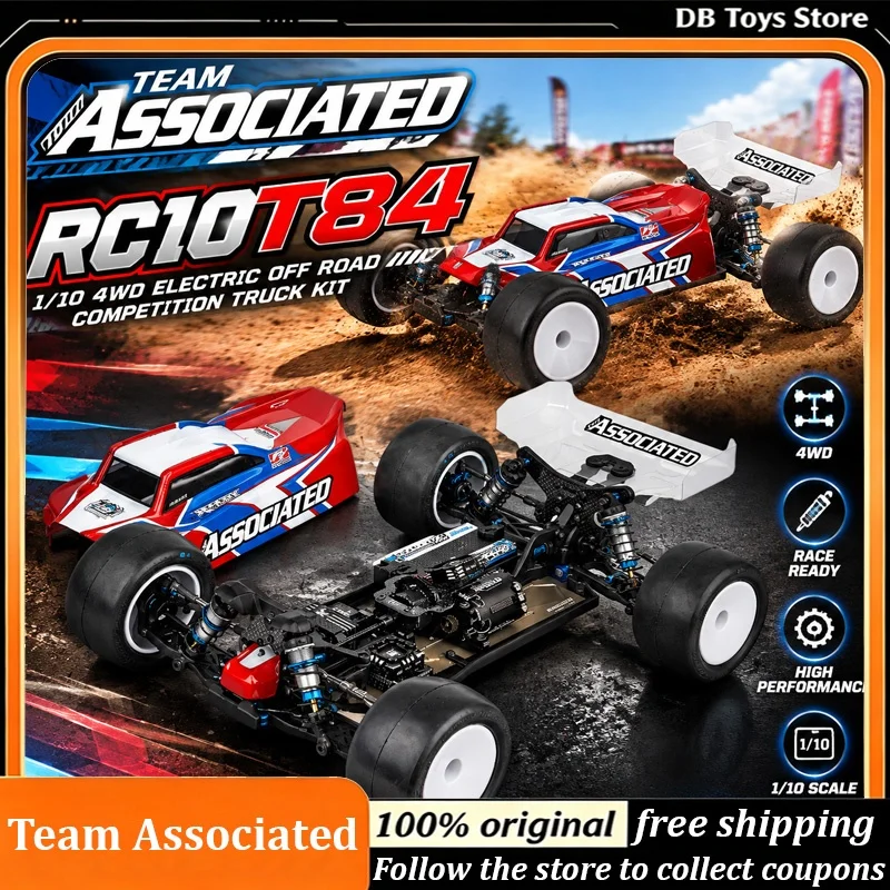 Team Associated 90057 RC10T84 1/10 Unassembled Kit Chassis 4WD Electric Competition Truggy Off-Road RC Car Hobby Model for Adult