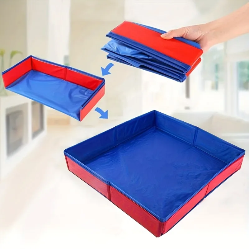 Portable Sand Tray Sensory Bin Foldable Sensory Sandbox Container for Kids Toddlers Activity Cloth Tray for Sand Beads Toys