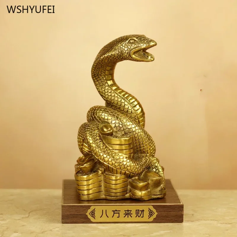 Home decoration accessories Metal snake ornament Zodiac Snake Ruyi Fu Snake Office maple tree ornament metal handicrafts 1pcs