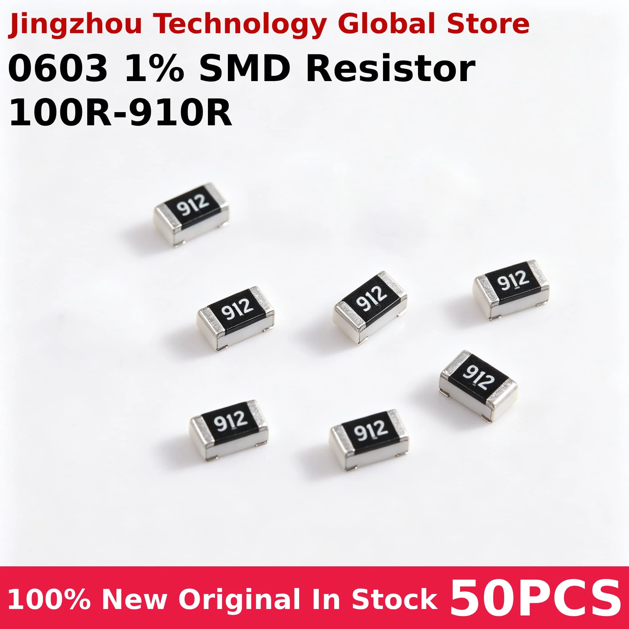50PCS 0603 1% SMD Resistor 1K  1.5K 2K 2.4K 3K 3.6K 4.3K 5.1K 5.6K 6.2K 6.8K 7.5K 8.2K 9.1K 100% New Wholesale