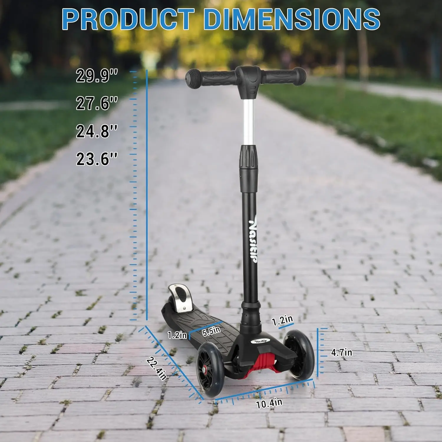 سكوتر للأطفال ذو 3 عجلات، سكوتر للأطفال الصغار مع مقود قابل للتعديل، عجلات وامضة LED فرامل القدم الخلفية للأعمار من 3 سنوات فما فوق #6