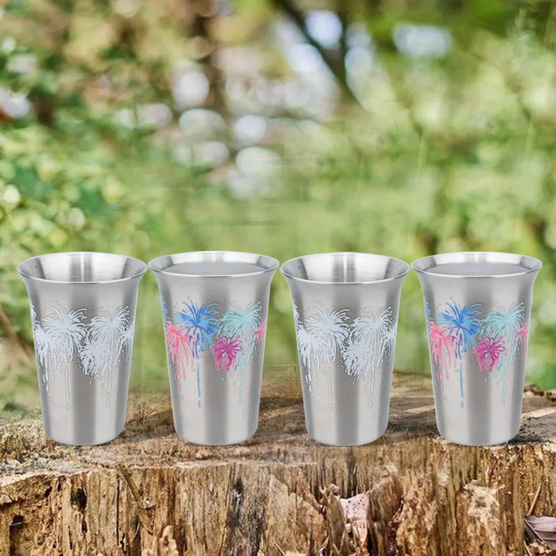 

Color-Changing Firework Stainless Steel Cup 150ml – 304 Steel Shot Glass with Iridescent Finish, Durable for Party & Bar Use