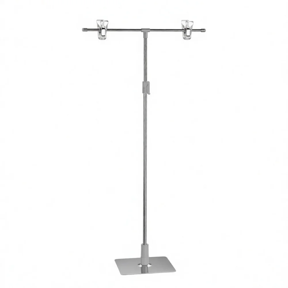 Retail Shop Poster Stand Adjustable Stainless Steel Holder For Advertisement Price Tag Promotion Signage Rack Base