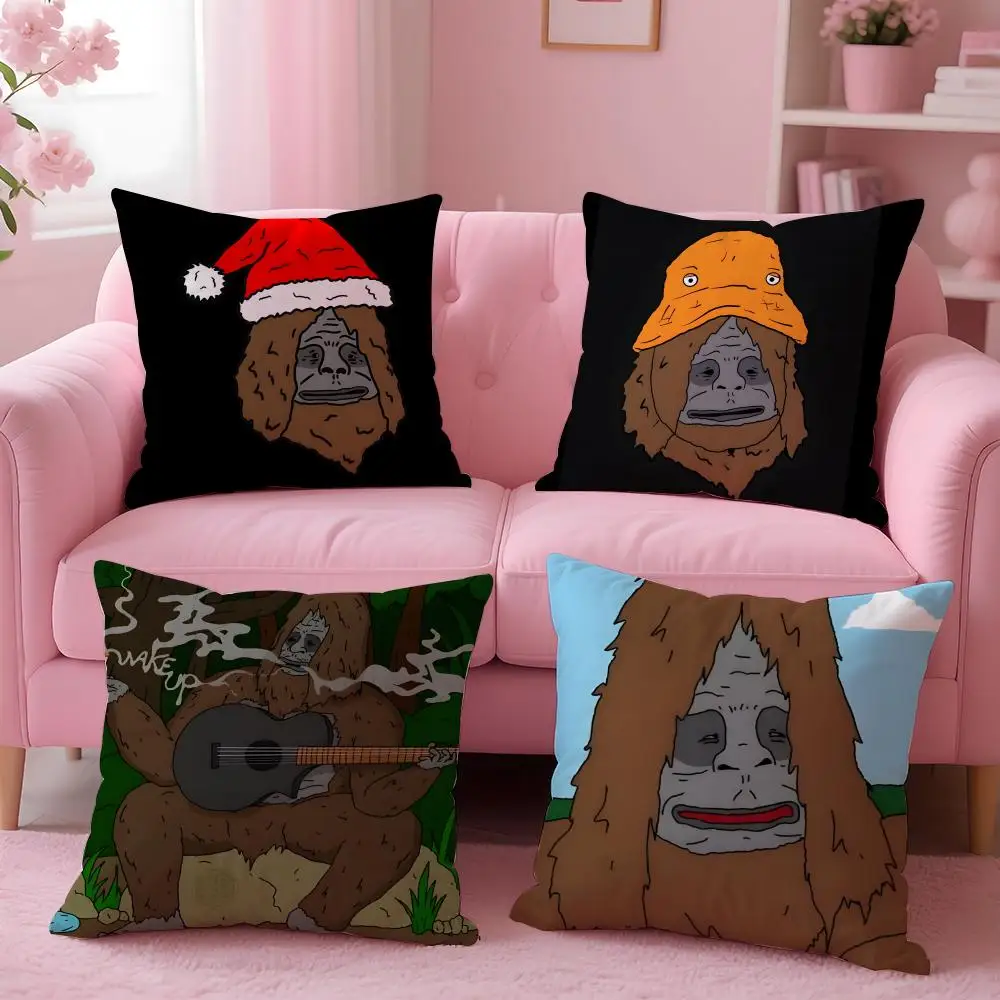 cartoon Sassy the Sasquatch Cushion Cover Cushion Cover Set 4Pcs 50x50 45x45 40x40 Pillowcase Decorative Sofa Home Decor