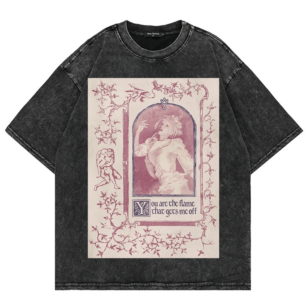 100% Cotton Vintage Washed Melanie Martinez Hades Tshirt Fashion Men The Listening Chamber Event Cool Loose Acid Wash Tee Shirt