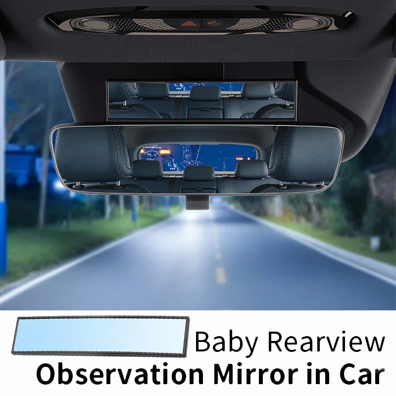 Car Rearview Mirror Wide View Safety Mirror For Windshield Infant Car Seats Clear Reflection Self-Adhesive Rotatable Adjustable