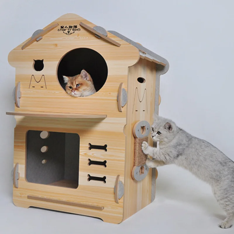 

New Cats pet products wood townhouses cat cave bed hammock window litter box accessories Furniture summer sleeping house