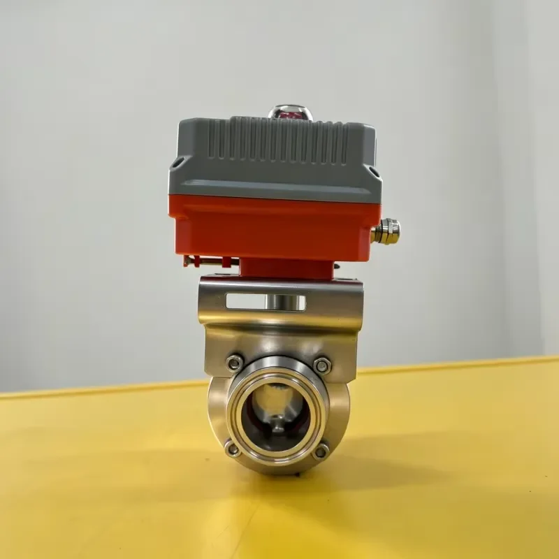 SS2205 Sanitary Tri-Clamp Butterfly Valve HGZK 24V DC Proportional Control for Oil