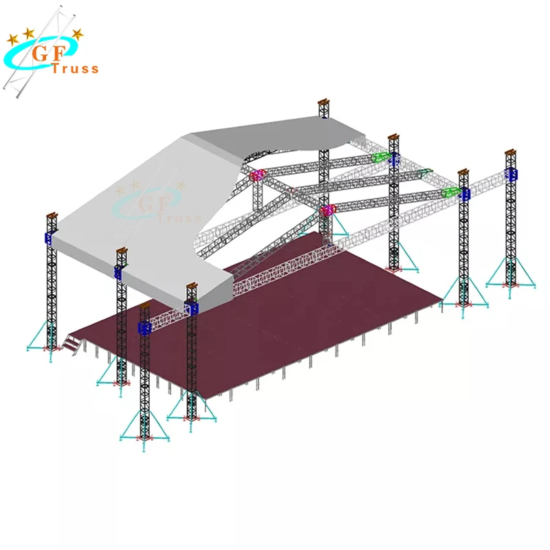 Aluminium Alloy Spigot Bolt Truss System with Roof for Outdoor Performances Concerts