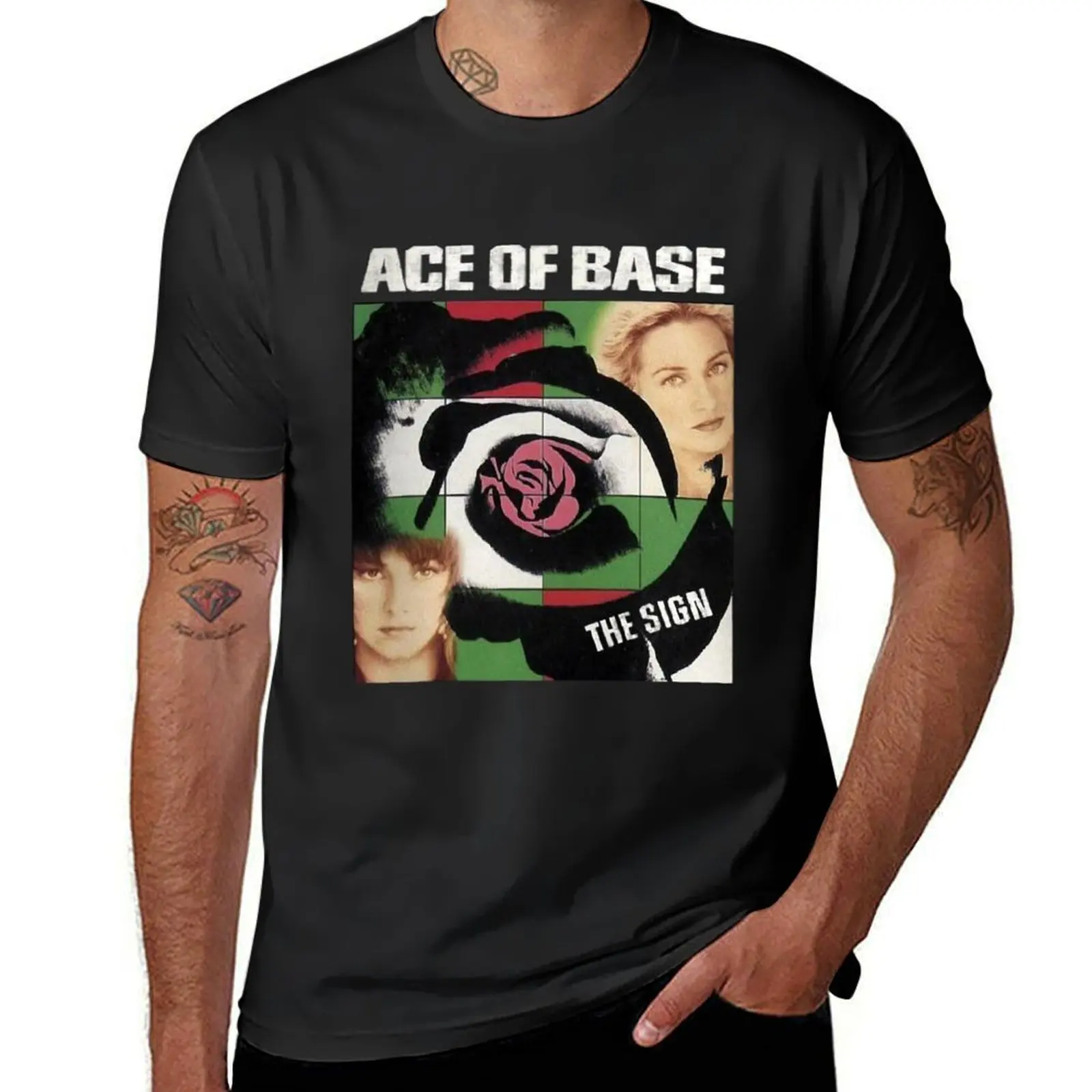 

blackwhitereddesign pop ace of base For Fans T-Shirt blanks summer top sports fans fruit of the loom mens t shirts