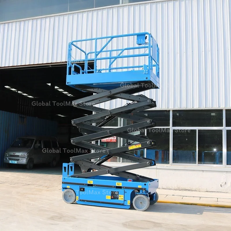 Electric Hydraulic Self‑Propelled Scissor Lift Platform, Rechargeable Manned Small Aerial Work Climbing Vehicle