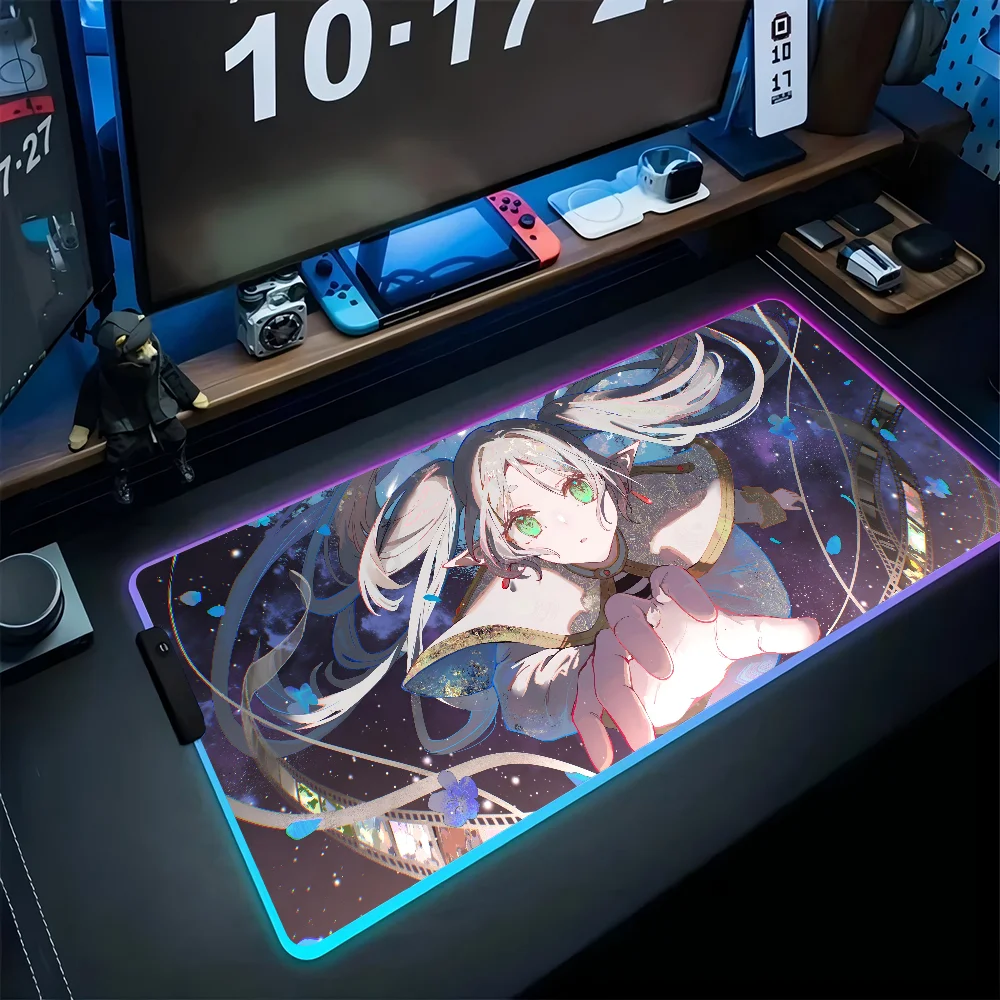 

Anime Girl Sousou No Frieren Mousepad XXL RGB Gaming Mouse Pads HD Black Gamer Accessories Large LED