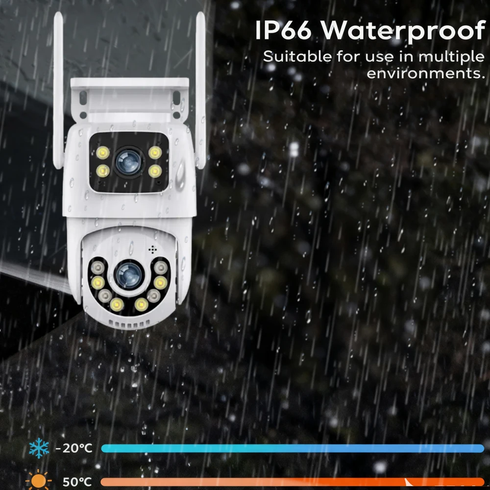 8MP 4K HD PTZ caméra extérieure double objectif double écran Wifi suivi automatique CCCTV caméra Protection de sécurité Surveillance vidéo