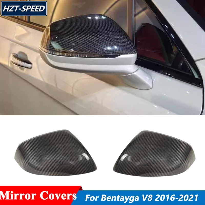 Paste Style High Quality Carbon Fiber Material Rearview Mirror Covers For Bentley Bentayga V8 Facelift W12 Tuning 2016-2021