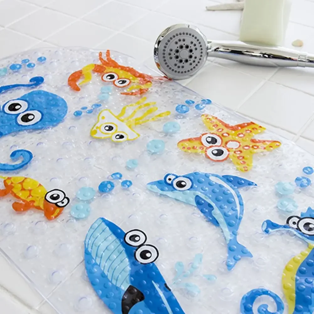 

Soft Cartoon PVC Kids Anti Slip Bath Non Skid Safety With Sucker Shower Massage Bathtub Mats Pad Bath Bathroom rug