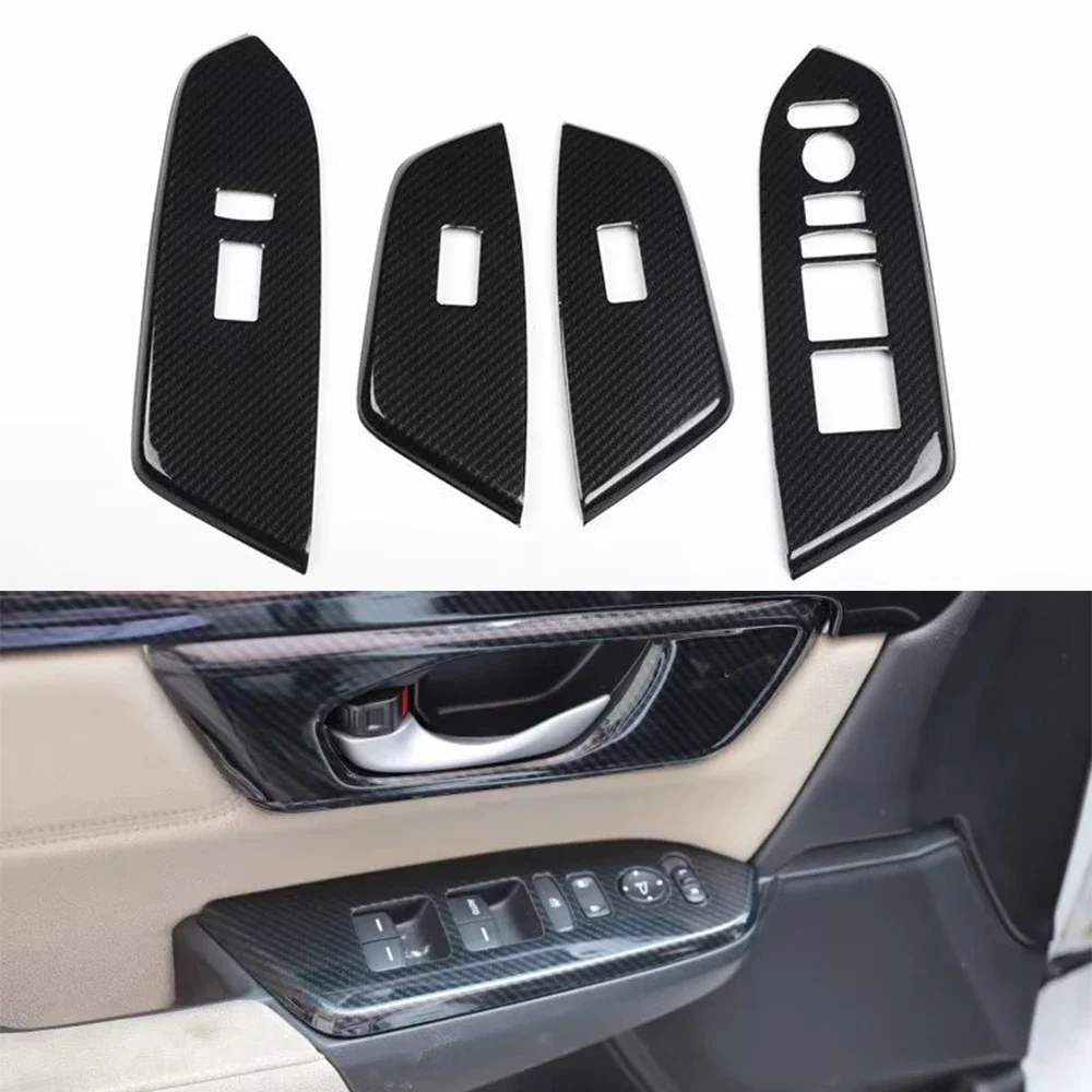 

WE Car Window Lift Switch Cover Trim ABS Stickers Styling For Honda BREEZE 2020 2021 Left Hand Drive Car Accessories 4pcs