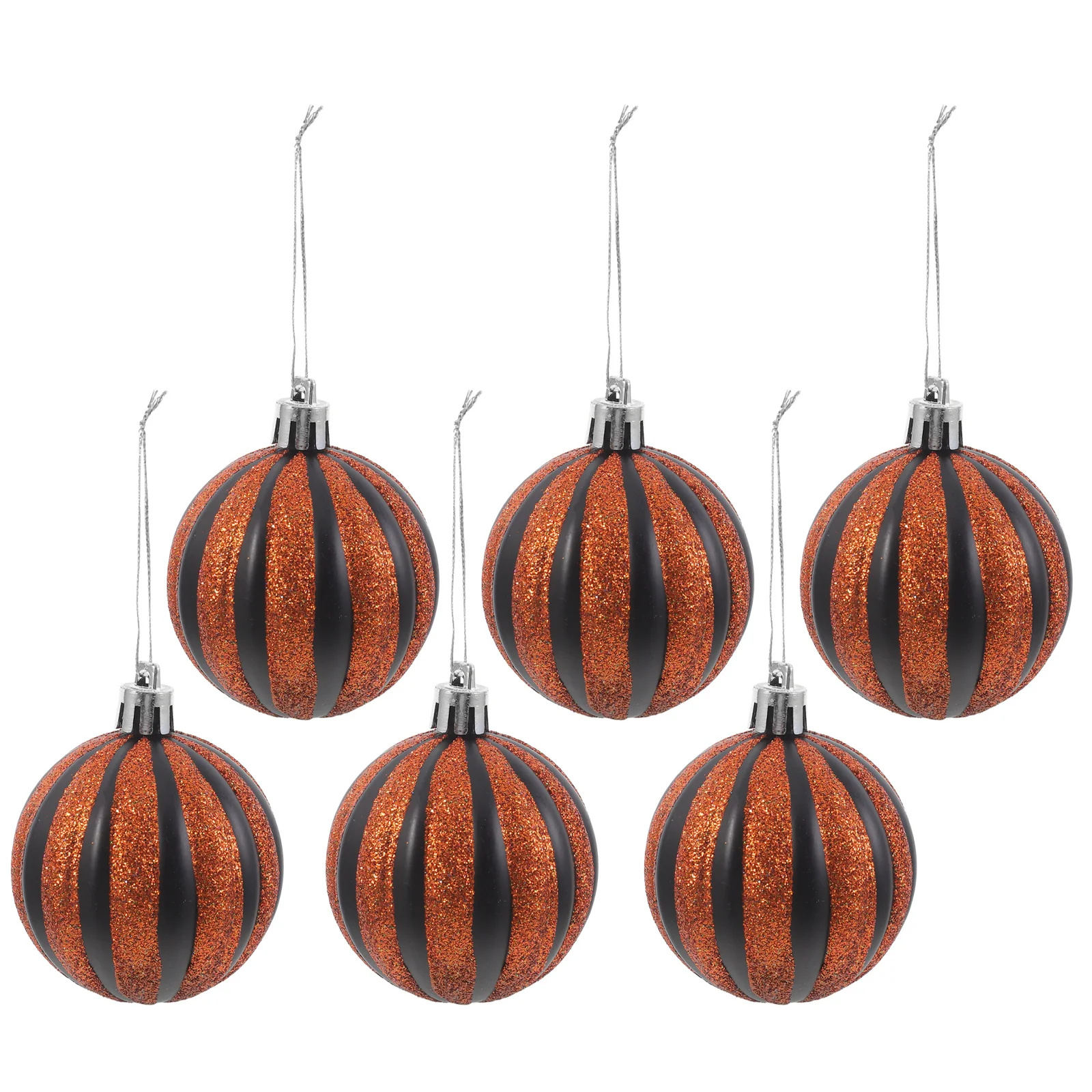 

6pcs Pumpkin Ball Hanging Decor Plastic Halloween Ornament For Party Home Garden Yard Halloween Tree Hanging Balls Pendants