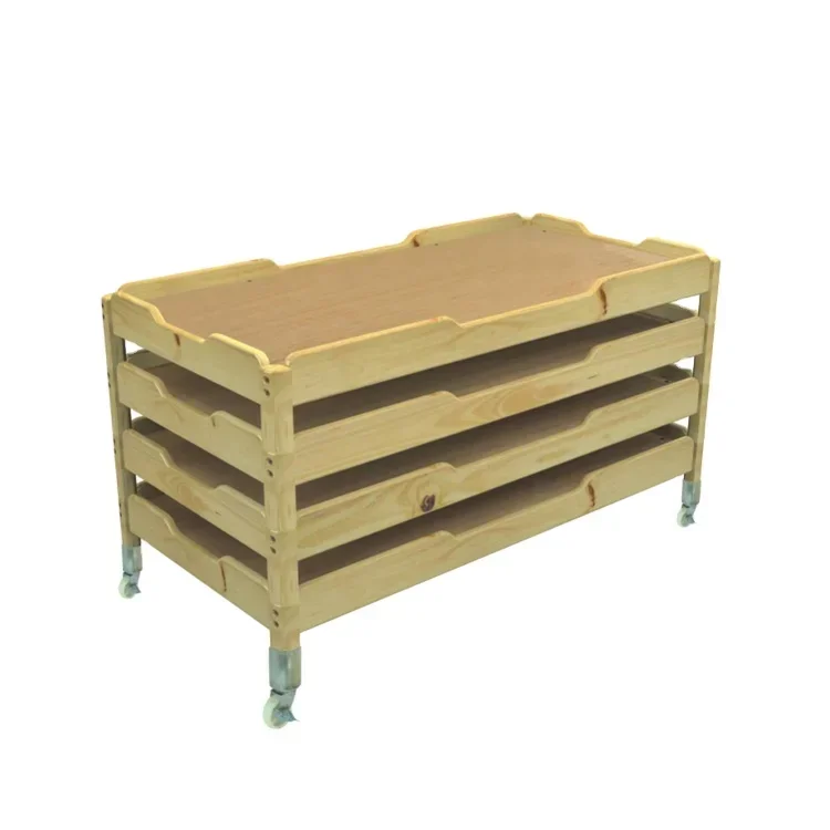 Children Kindergarten Moveable Children Wooden Stacking Bed