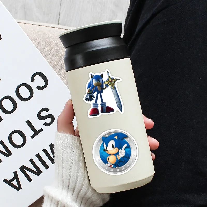 50 قطعة من ملصقات القنفذ سونيك - ديكور ألعاب عالي السرعة لمحبي (متجر عوالم الرسوم المتحركة)